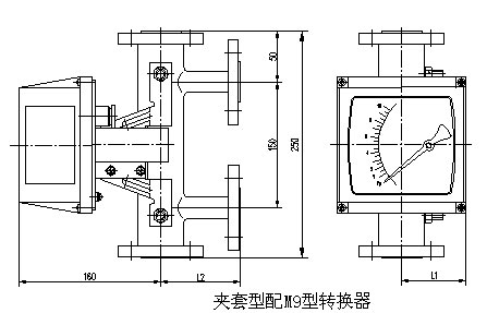 衛(wèi)生型金屬浮子流量計(jì)外形尺寸圖